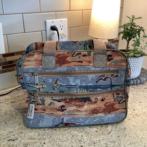 Vintage Tapestry Pioneer Express Travel Overnight Bag Beach Design